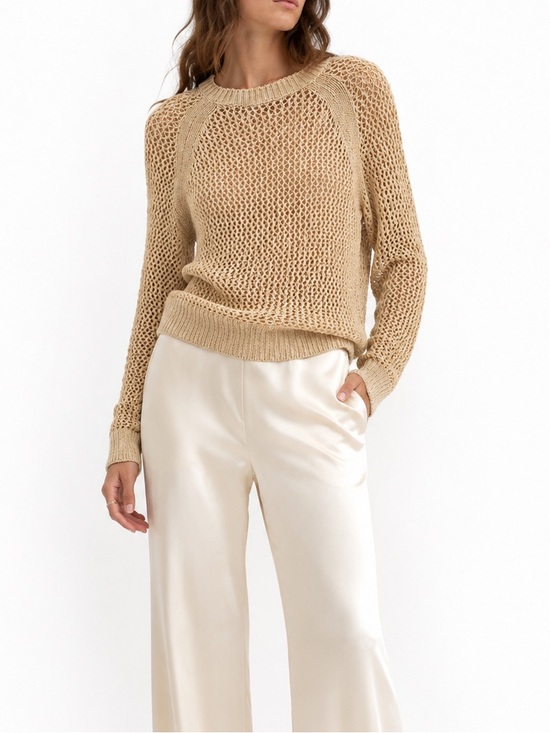 All Saints Sweaters - AllSaints Mesh Metallic Crew Sweater Sz S Transitional Quiet Luxury Minimalist